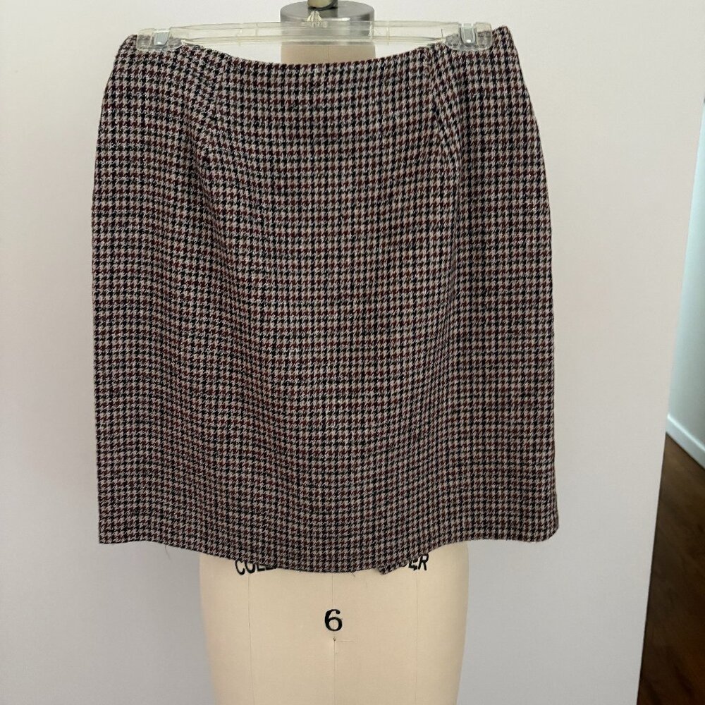 Maggie Lawrence Wool Blend Plaid Lined Short Skirt Office Chic 10